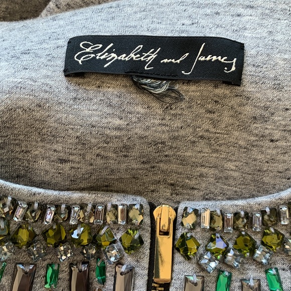 Elizabeth and James Quinn  Rhinestone Jacket, Size Large, Gray color. Like New. - Picture 7 of 9